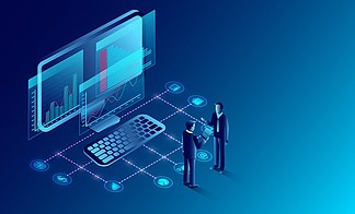 商業(yè)分析、溝通與當(dāng)代營(yíng)銷(xiāo)及軟件開(kāi)發(fā)的融合 卡通矢量插畫(huà)的營(yíng)銷(xiāo)力量